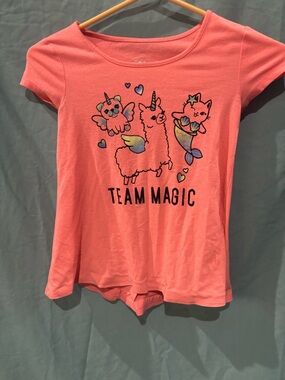 Justice Pink Graphic Tee with Silver Logo